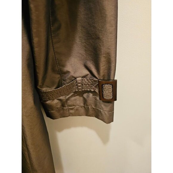 Women's Talbots Petites Iridescent Lined Belted Raincoat Bronze/Brown Size Small - Picture 4 of 10